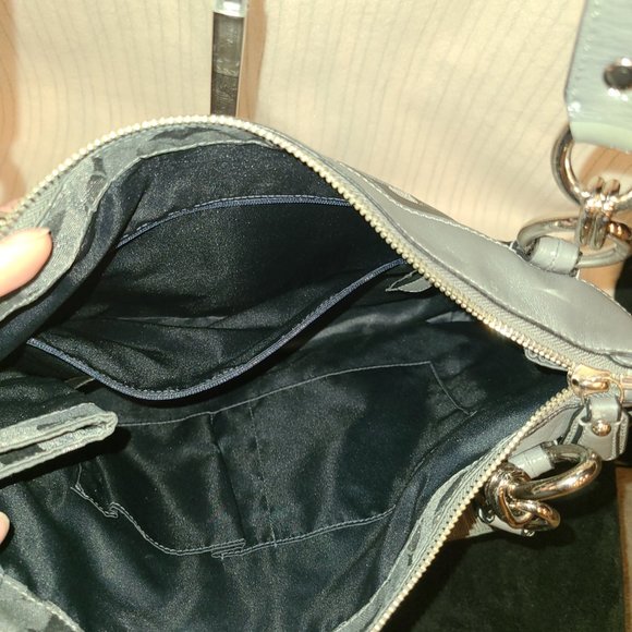Coach Rare Grey & Silver Canvas Penelope Hobo - Picture 14 of 14